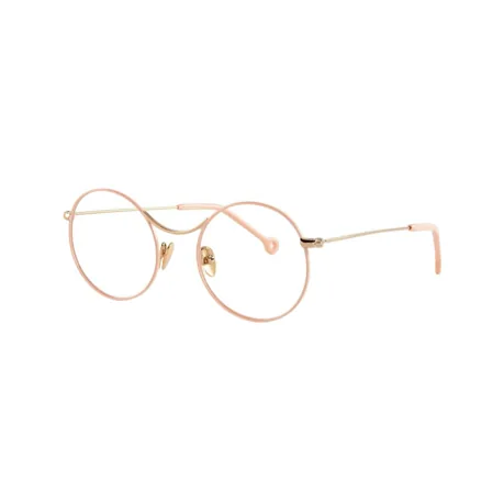 Lunettes de vue rondes Nathalie Blanc modèle Suzanne en métal rose clair or pâle