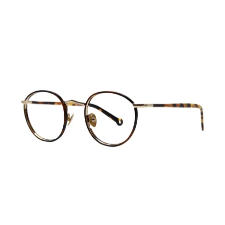 Lunettes de vue Nathalie Blanc modèle en métal de couloir noir et écaille