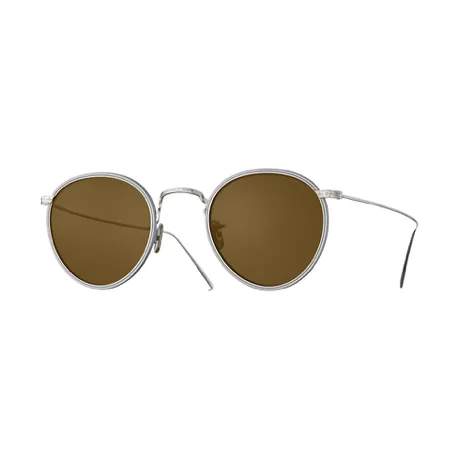 lunettes de soleil rondes Eyevan modèle 717W en acétate couleur argent