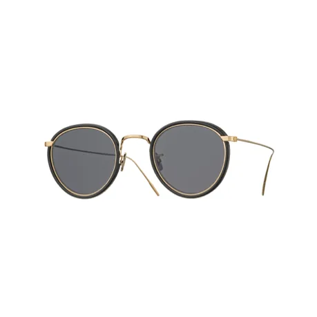 lunettes de soleil rondes Eyevan modèle 717E en titane couleur noir et or