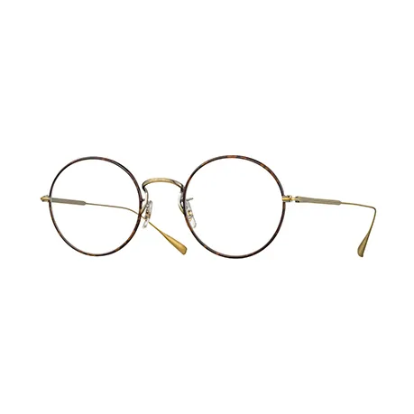 lunettes de vue rondes EYEVAN modèle 718 en titane de couleur or et écaille