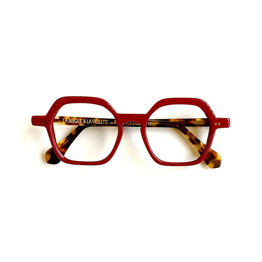 Lunettes de vue carrées Lazuli modèle Arcade en acétate de couleur rouge et écaille