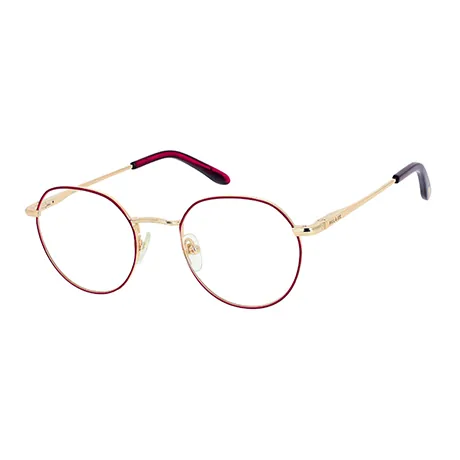 lunettes de vue rondes Little Paul & Joe modèle GABY05 en métal couleur bordeaux et or
