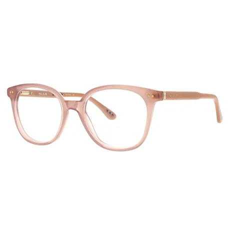 lunettes de vue carrées little PAUL & JOE modèle LULA01 en acétate de couleur rose clair