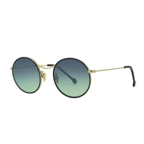 lunettes de soleil Nathalie blanc modèle Fanny en métal noir et or