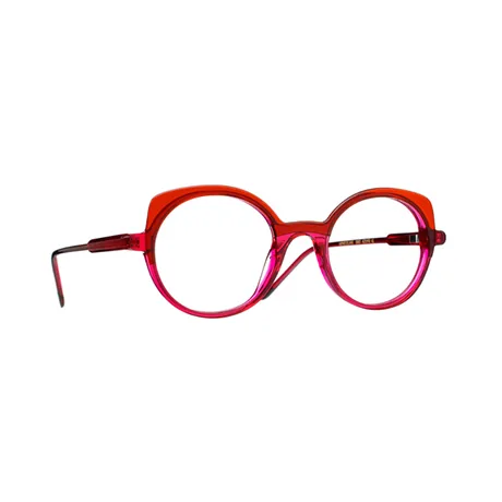 Lunettes de vue Tête à lunettes modèle Mini dear en acétate de couleur rouge et rose